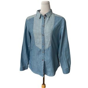 Kookai Western Two Tone Denim Shirt